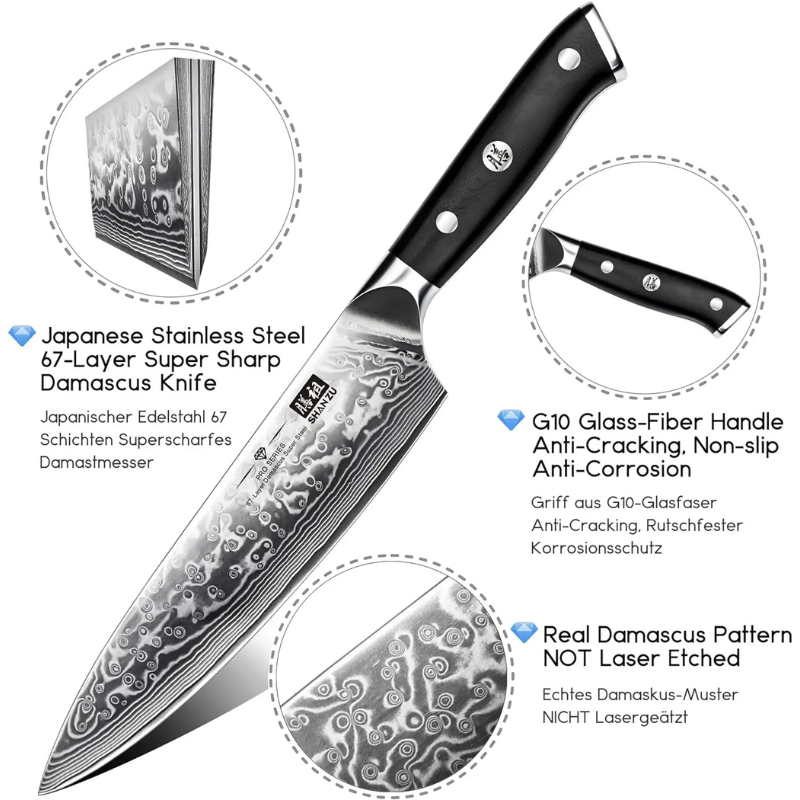 Chef Knife 8 Inch Japanese Steel For Kitchen - Unlimited Knives™