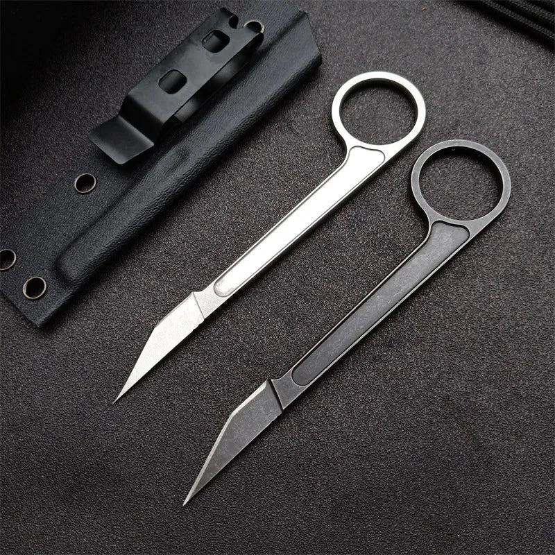 Trskt 440C Unpacking Knife Neck Tactical Camping Outdoor Rescue Survival Pokcet Knives EDC Tool With K Sheath,Dropshipping